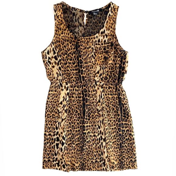 Forever 21 Cheetah Animal Print Sleeveless Mini Dress Size Medium - Picture 1 of 14